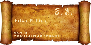 Belba Milica névjegykártya